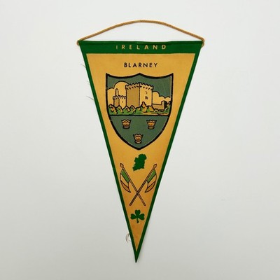 Vintage Blarney Irland 10,5'' Souvenir Wimpel Flagge von Breencraft of Dublin