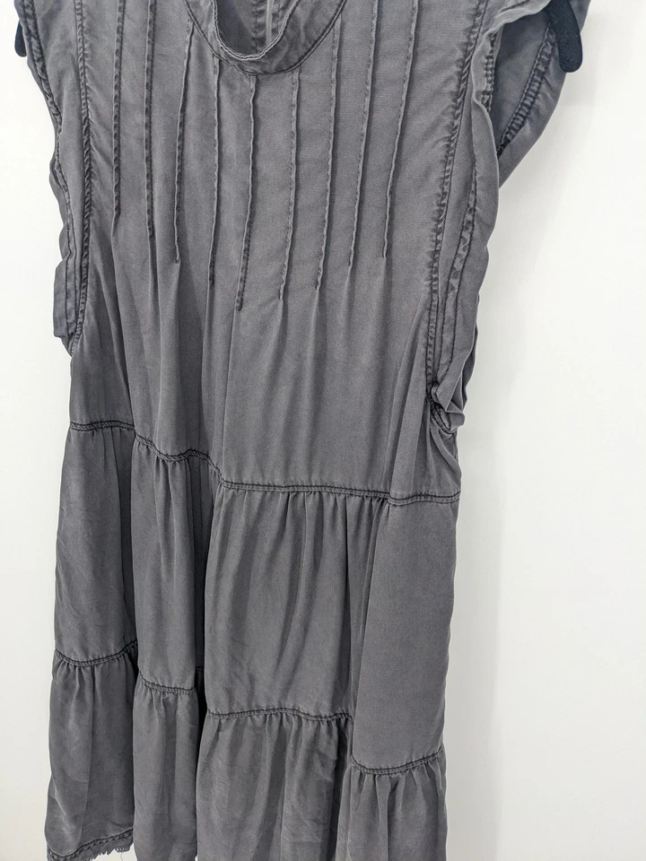 Vestido Anthropologie Para Mujer Pequeño Gris Sin Mangas Bolsillos en Niveles Informal Lyocell Foto 2 de 4