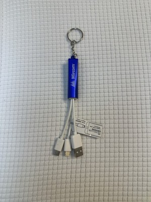 Mircom 3-in-1 USB Type-C Micro USB USB 2.0 Keychain Adapter Blue