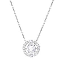 Swarovski Crystal Round Pendant Necklace Luxury Sparkling Beating Heart Women