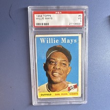 Topps 1958 Willie Mays #5 PSA 3 Graded Base Set San Francisco Giants