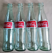 MEXICAN COKE / COCA-COLA - GREEN GLASS SODA BOTTLES 355ml 4 EMPTY / VINTAGE