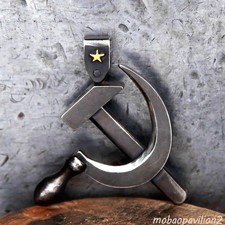 Vintage Silver Communist Symbol Sickle Hammer Pendant Necklace Decoration