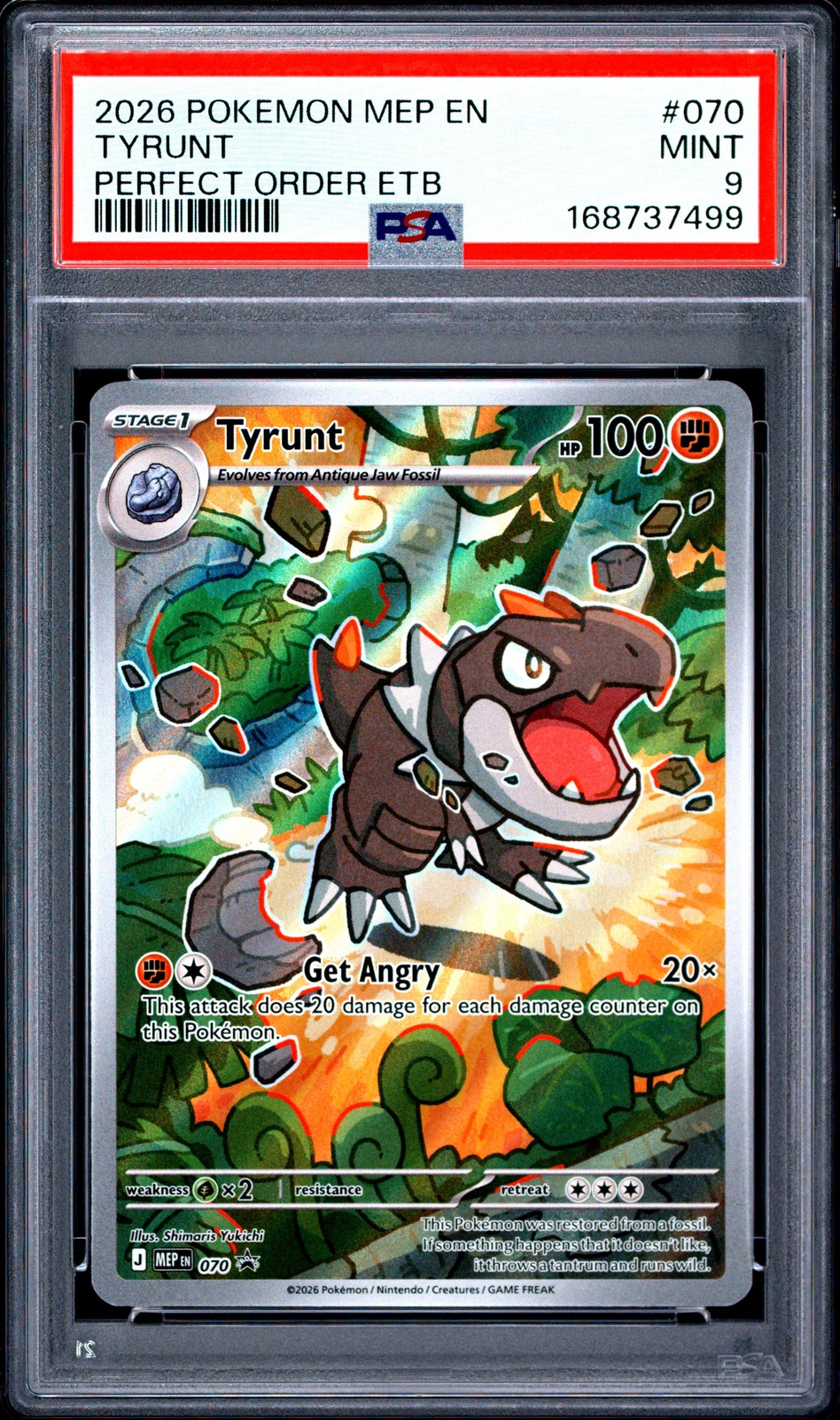 2026 POKEMON MEP EN-ME BLACK STAR PROMO #070 TYRUNT PSA 9