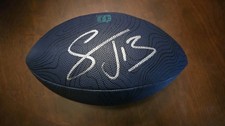 Stevie Johnson Autographed Buffalo Bills Blue Wilson Replica Football
