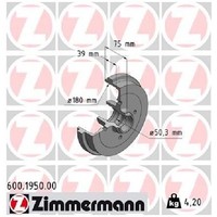 2X Bremstrommel FüR VW Scirocco 53 53B 1.6 1.8 74 Bis 92 Zimmermann ZB 2G