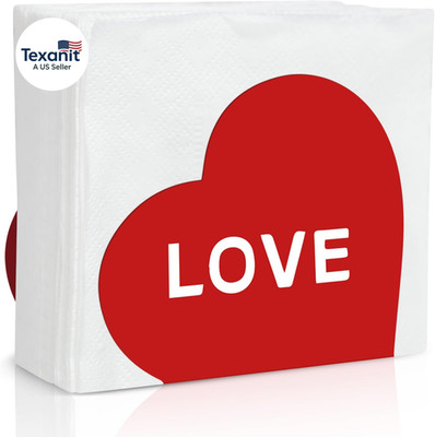 Valentine Napkin Holder for Tables Heart Love Red Metal Cocktail Napkin Holder R