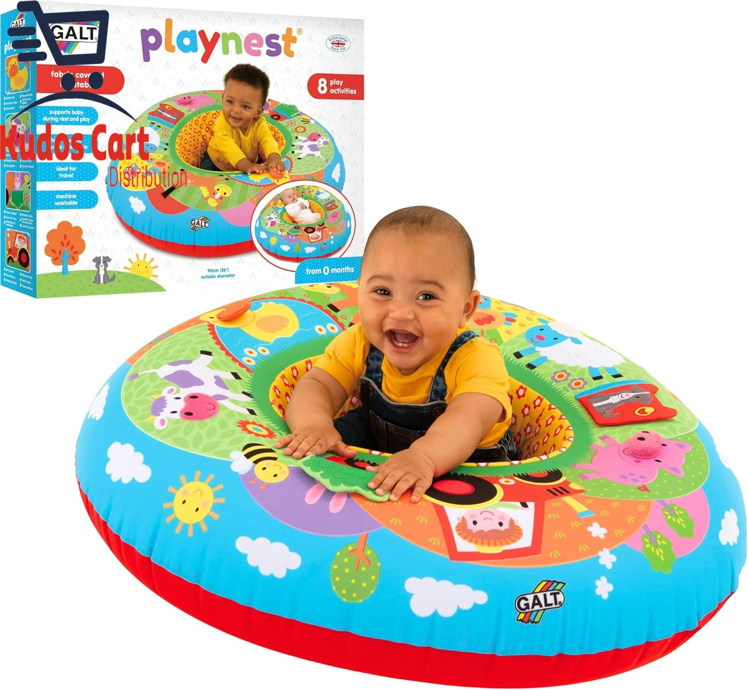 Playnest Farm Baby Sit Me up Inflatable Ring Head/ Neck Support Sensory Activity