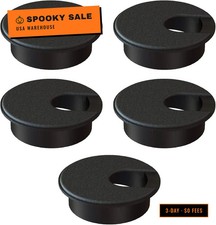 Desk Grommet 2 Inch 50 mm Pack of 5-Black ABS Plastic Cable Hole Cover to Arra