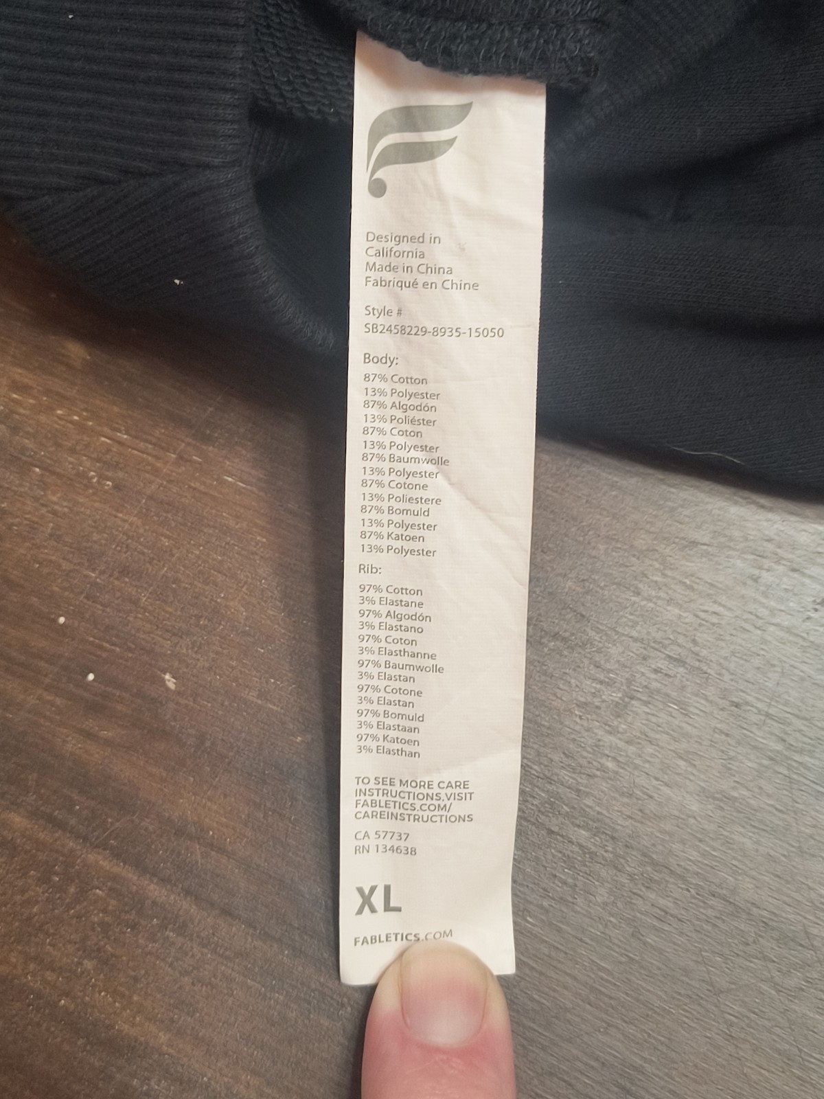 Pullover Hoodie Fabletics Black Graphic XL - image 7