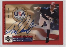 2001 Upper Deck Rookie Update USA A Touch of Gold 93/500 Roy Oswalt #RO Auto 7xr