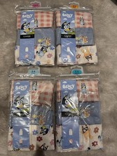 Girls Bluey Floral Checked Vests 3 Pack Age 1.5-2,2-3,3-4,5-6