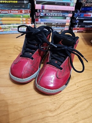 Nike Boys Air Jordan Dub Zero 311071-600 Red Basketball Shoes Sneakers Size 11C