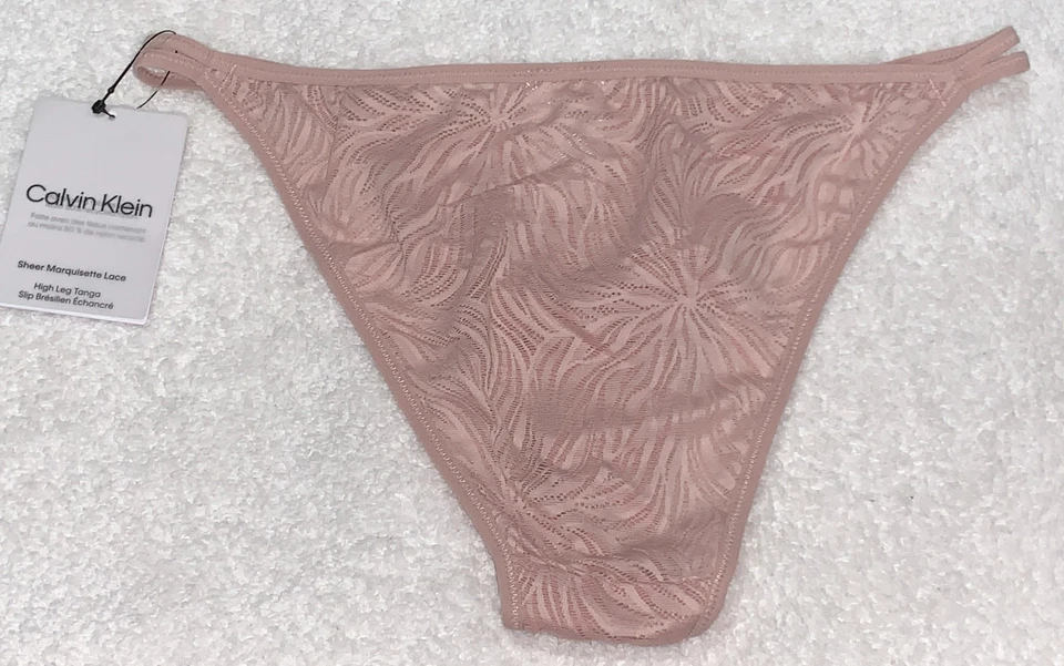 Tanga CALVIN KLEIN Pura Marquisette Tirantes Rosa Suave Panty Descarado XS L XL Foto 3 de 4