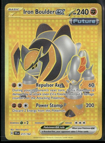 Iron Boulder ex 217/162 Hyper Rare Temporal Forces Pokemon Holo Near Mint
