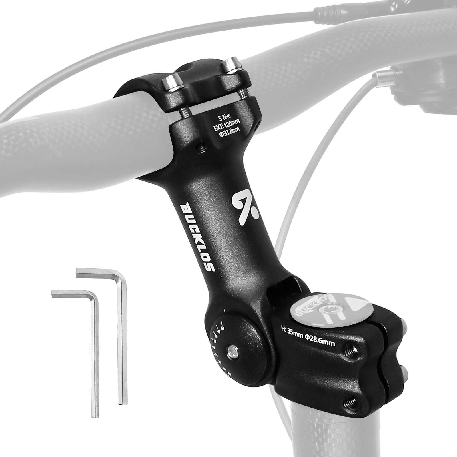 BUCKLOS 31.8mm Mountain Road Bike Stem Riser Adjustable MTB 