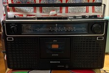 Vintage Sanyo M9902 Black Boombox AM/FM Radio Cassette Player w/ Cord WORKS