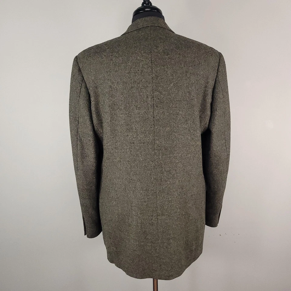 John Varvatos Blazer Mens 42 Olive Green Wool Alpaca Sport Coat Italy Tailored - Image 4 of 4