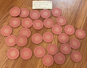 28 BAY STREET LOUIS CASINO 1950S NOW HOLLWOOD CASINO MI. BSL RED CASINO CHIPS