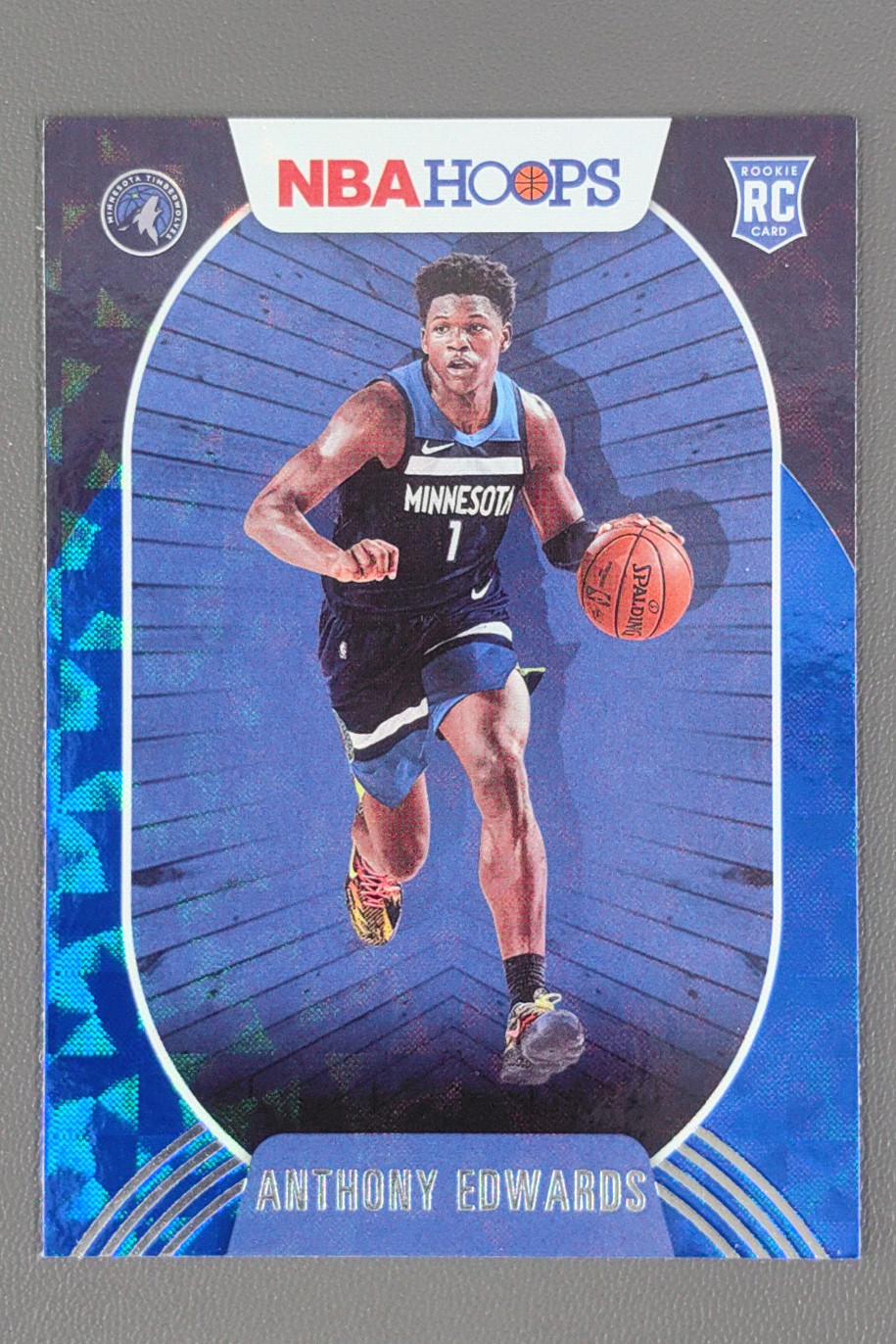 2020-21 Panini Hoops Anthony Edwards Blue Hyper RC #216 Timberwolves
