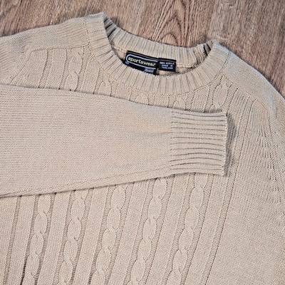 VTG Sears Sportswear Pullover Sweater Men's Size  Large Khaki Daily Dress