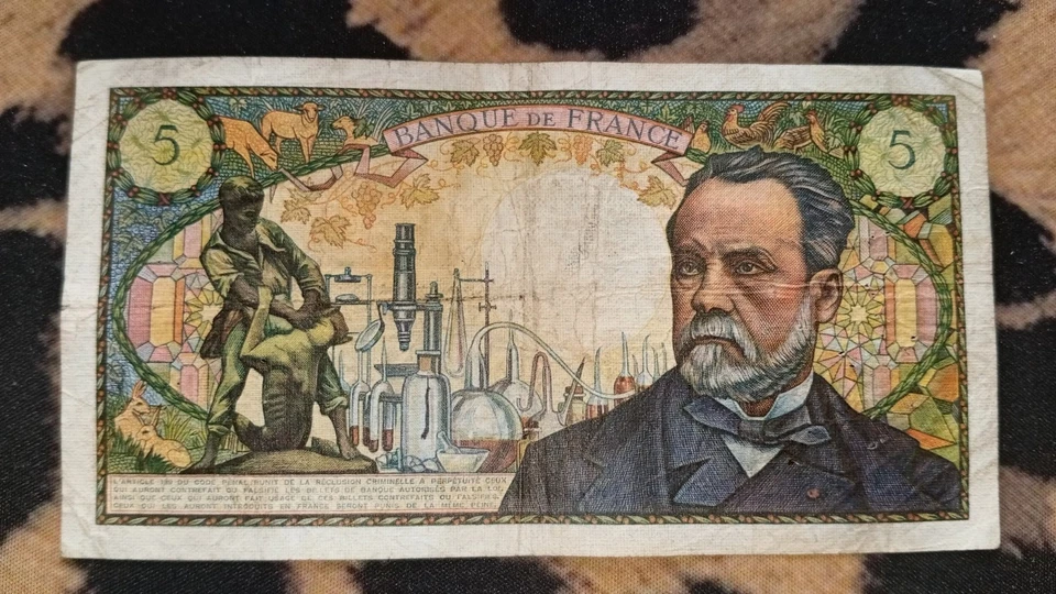 Billet 5 Francs Pasteur 5/5/1967 - Photo 2/2