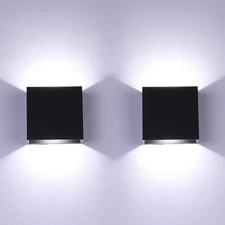 2 Pack LED Wall Sconce Mini 10W Hardwired Modern Wall Lamp Up Down Wall Lights