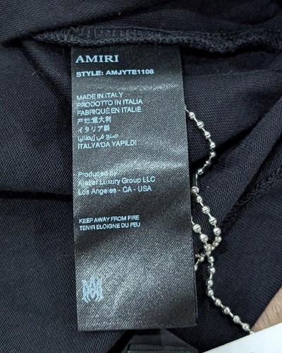$590 Mens AMIRI Track Hollywood Lights Graphic Crewneck T-Shirt Black Large - Picture 5 of 7
