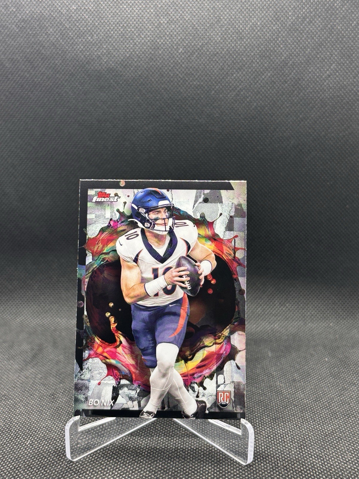 2024 Topps Finest Rare Checkerboard Refractor Bo Nix #249 Rookie RC