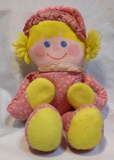 Vintage 1984 Fisher Price Crib Friend Plush Rattle Girl Doll