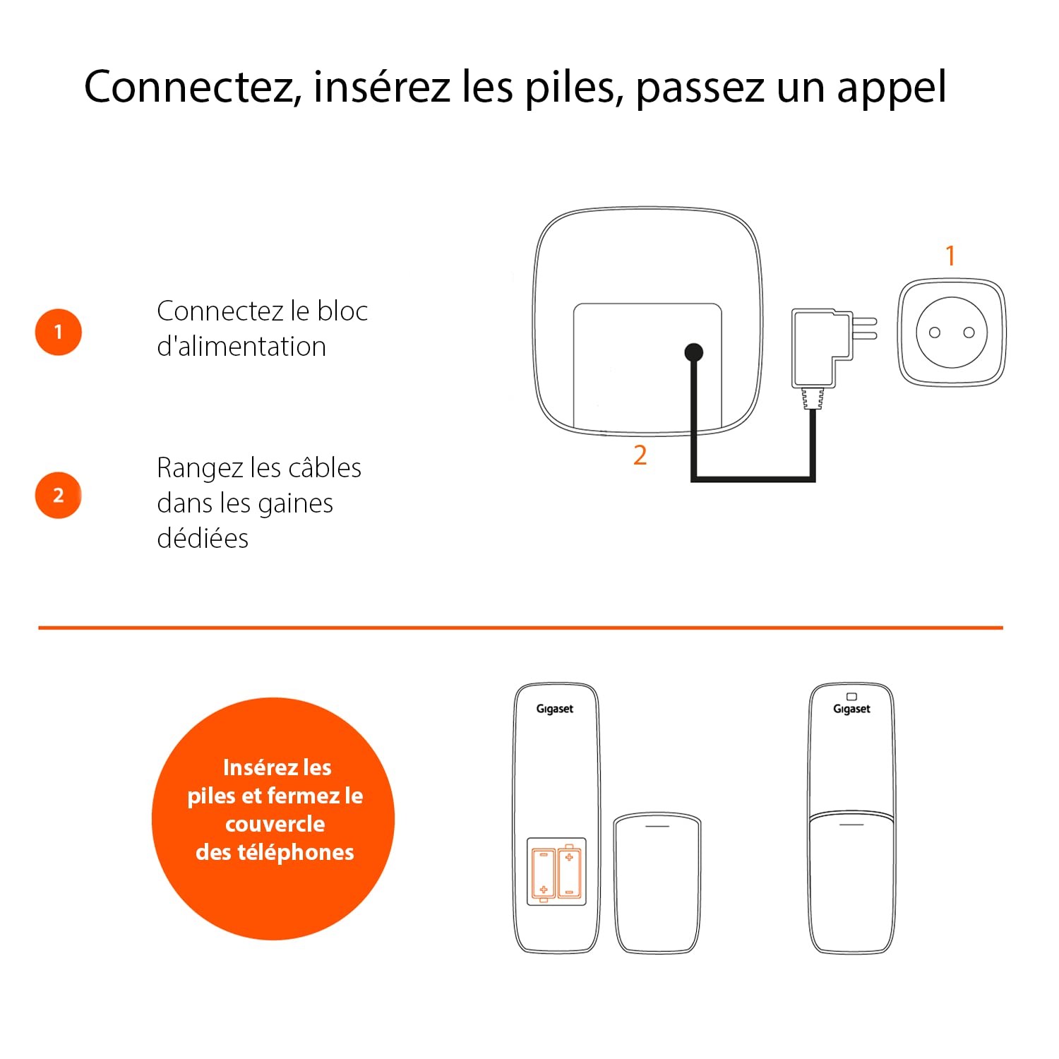 Téléphone DECT A270 noir à écran rétroéclairé et identification d'appelant - 4