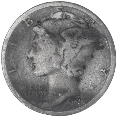 1928 S Mercury Dime Small S 90% Silver AG Discolored Polished See Pics K766