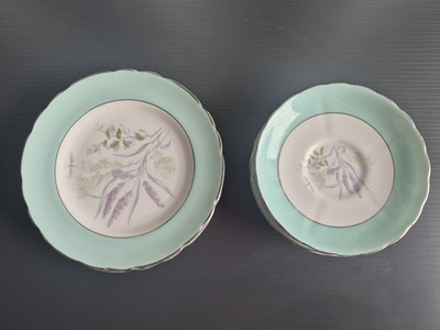 Tuscan Fine China Teller & Untertassen Set 10 Teile Vintage England