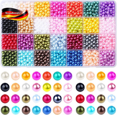 Perlen Set für Schmuck DIY 6mm bunt 28 Farben 1960 Stück Organizer
