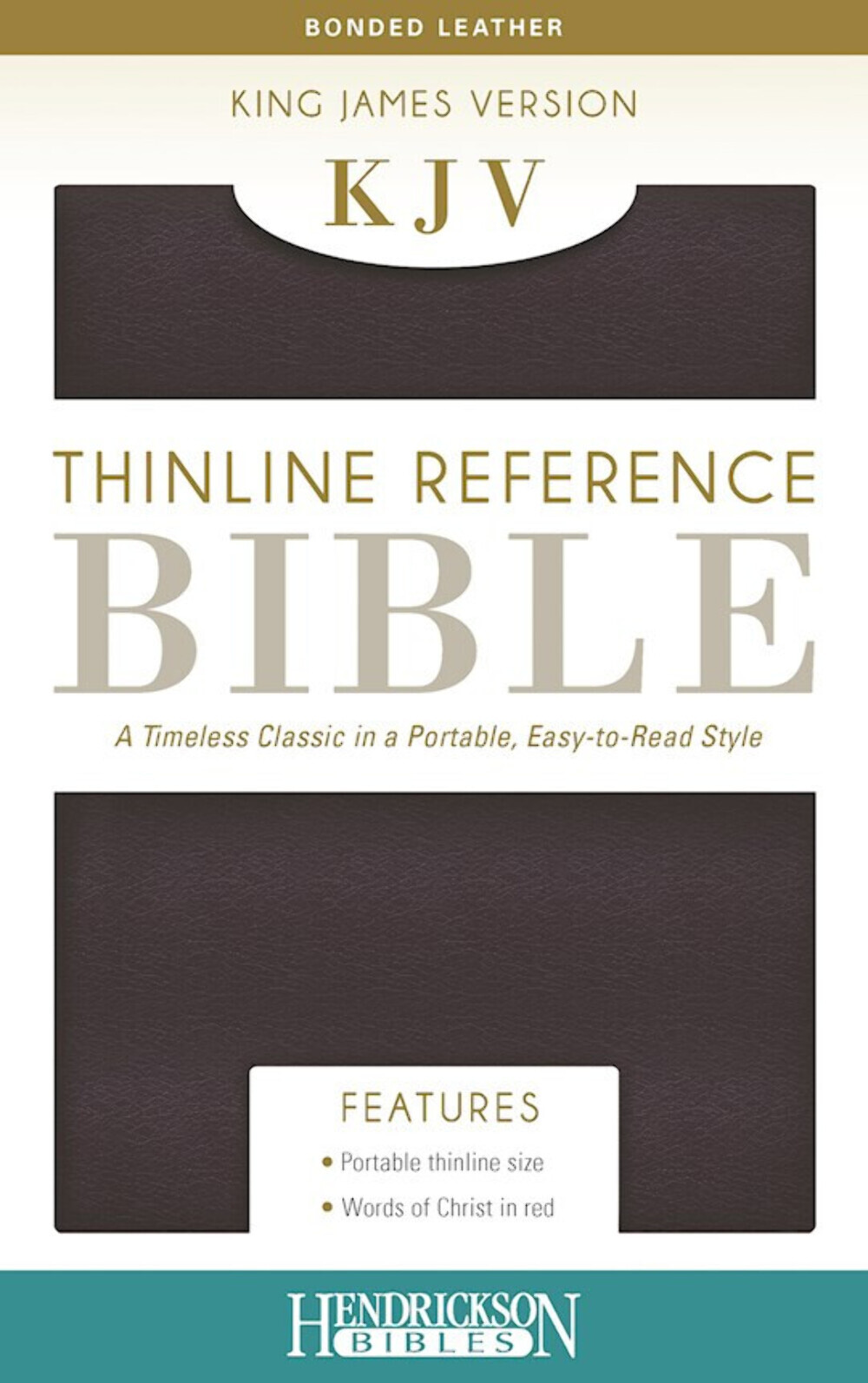 KJV Thinline Reference Bible-Burgundy Bonded Leather by Hendrickson