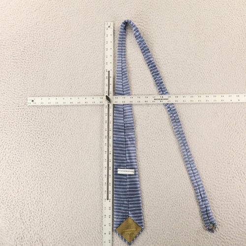 Cravatta Stonehenge blu geometrica 100% seta fatta a mano 3,5" - Foto 9 di 9