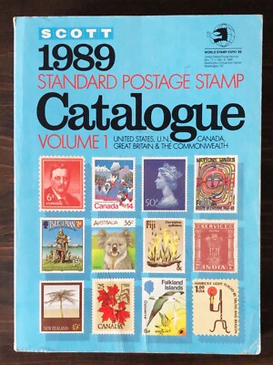 Scott Standard Postage Stamp Catalogue 1989 Lot of 4 : Volumes 1