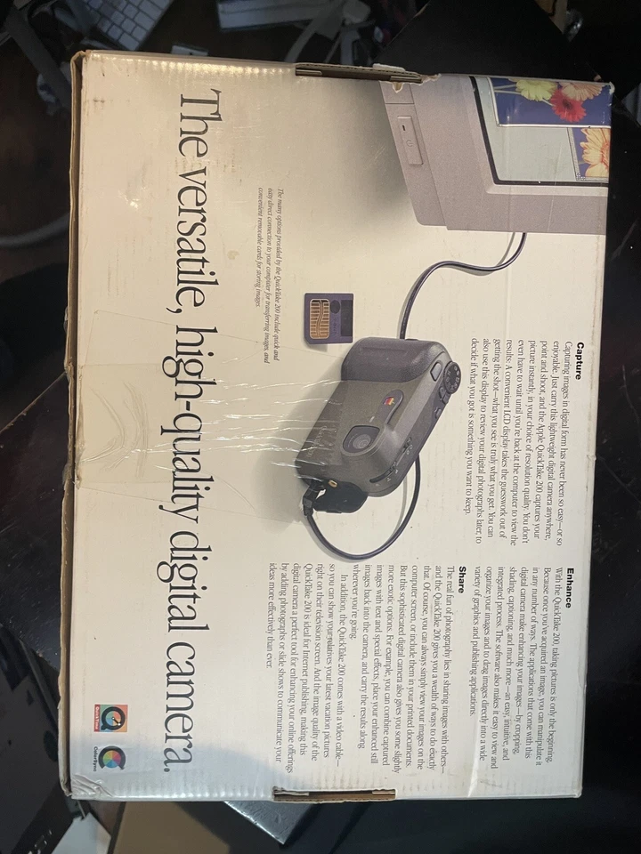 Apple QuickTake 100, 150 и 200 с ультра редкой картой 4 мг дополнительная коробка и питание от сети переменного тока - Изображение 4 из 4