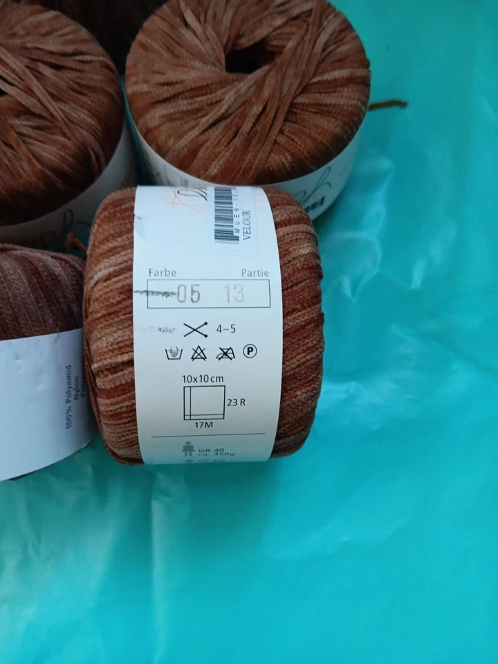 Terciopelo GGH (SSH) ~ Lote de 6+ #05 Variegated Teniente Marrón - Cinta Fina - Hilo Envío Gratis Foto 3 de 4