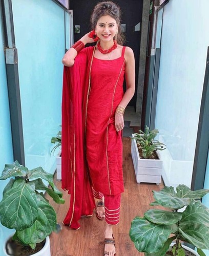 Gota Lace Kurta Pant Salwar Kameez 