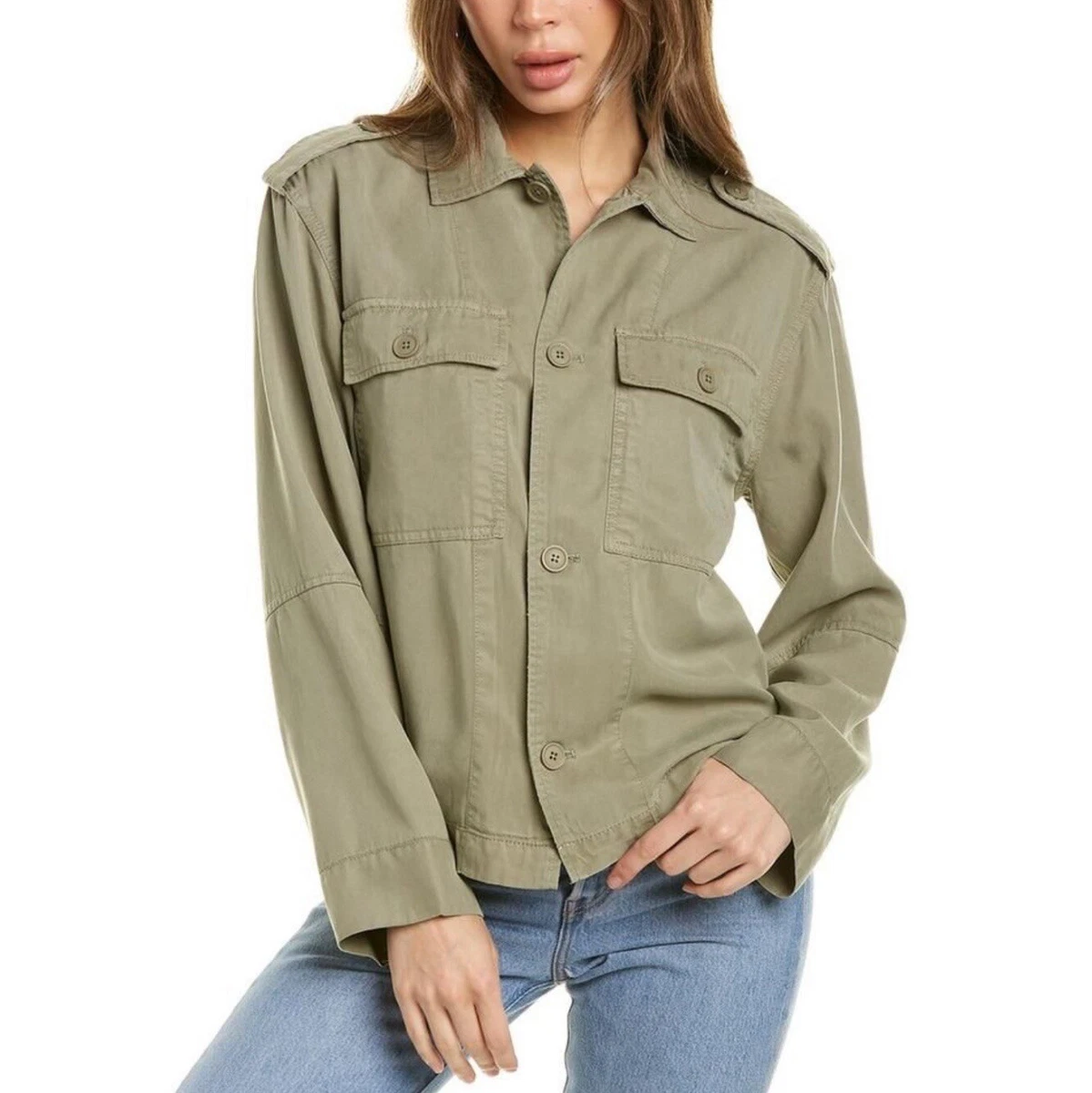Womens khaki shirt clearance jacket
