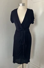 Vintage 1970s Holly Harp Matte Jersey Little Black Dress