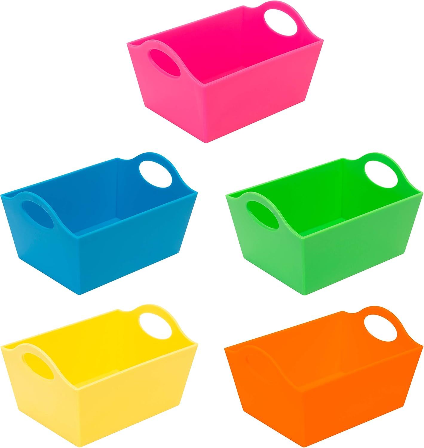 Neon 5-Pack Mini Storage Bins for Drawer Office Organization
