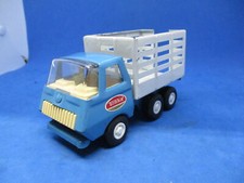 Vintage Tonka Truck Cattle Farm Hay Stake Bed Metal Pressed Steel Blue 5" Long