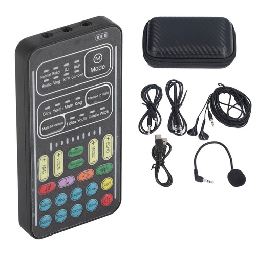 I9 Voice Changer Set Multifunction Portable Recording Mini Sound Card - Afbeelding 11 van 12