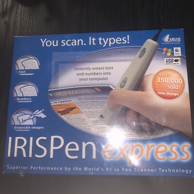 IRIS Pen Express Handheld Grayscale Scanner For Windows Macintosh OS New Sealed
