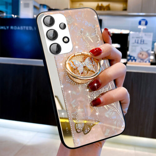 Luxury Bling Ring Stand Case Girl Cute Cover For Samsung S24 23 Ultra S22 S21 + - Picture 2 of 12