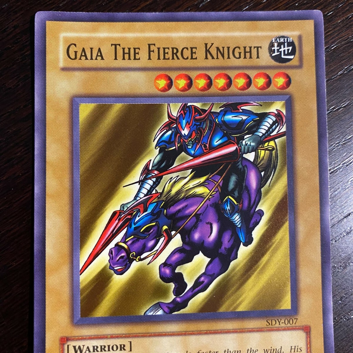 1996 Yu-Gi-Oh! Gaia The Fierce Knight Card SDY-007 Lightly Played