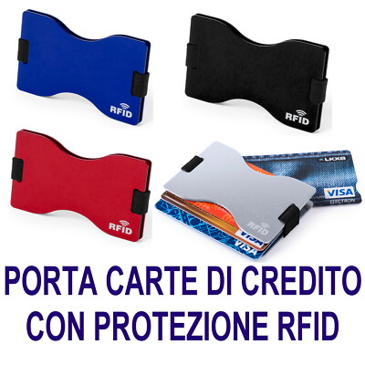 PORTA CARTE DI CREDITO PROTEZION RFID ANTI CLONAZIONE BANCOMAT