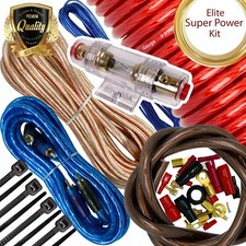 X-Brand True 4 Gauge Amp Kit Amplifier Install Wiring 4 Ga Wire Cable 2500W RED